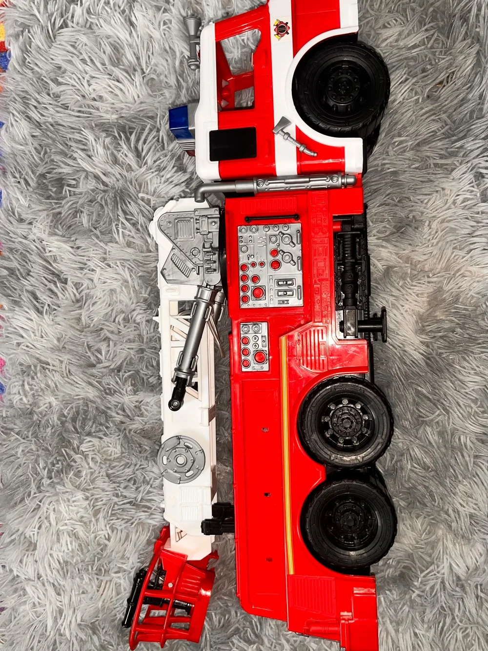 Red and White Fire Rescue Truck Toy - Kids Vehicles
